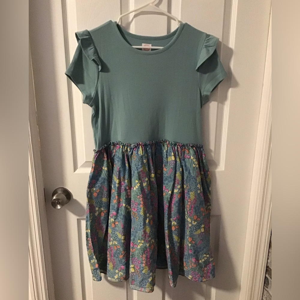 Wonder Nation Teal and Multicolor Floral Kids Dress